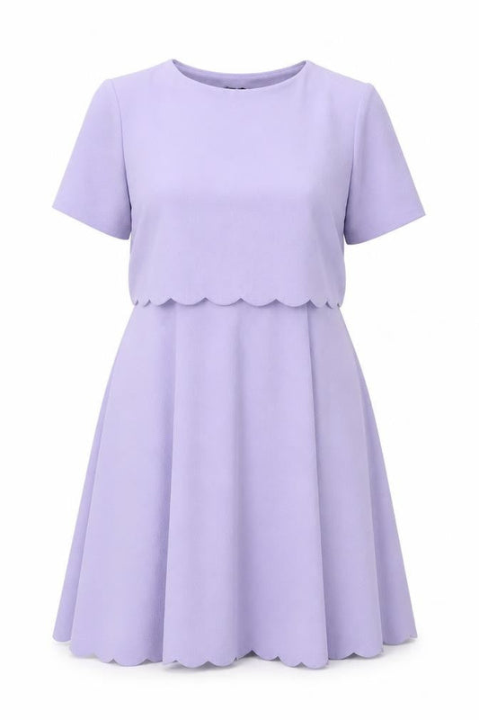 Boohoo Womens Purple Polyester A-Line Size 12 Round Neck