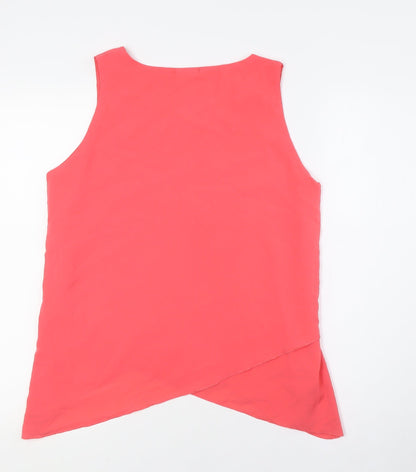 Chic Dress Womens Pink Polyester Basic Button-Up Size M Scoop Neck