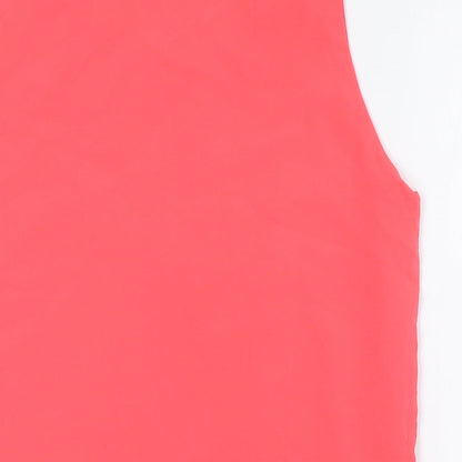 Chic Dress Womens Pink Polyester Basic Button-Up Size M Scoop Neck