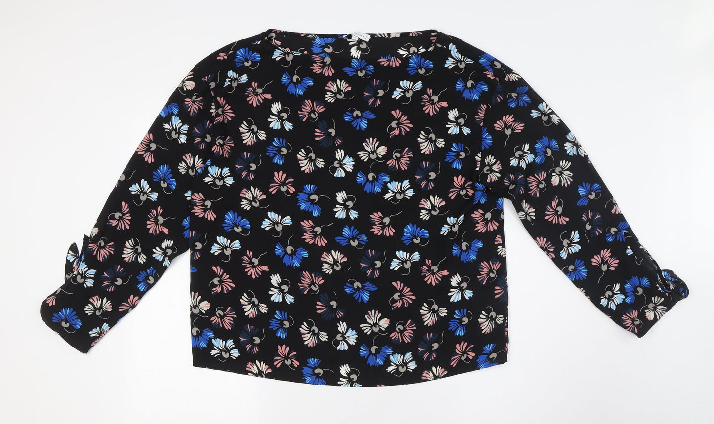 Warehouse Womens Multicoloured Floral Polyester Basic Button-Up Size 14 Boat Neck