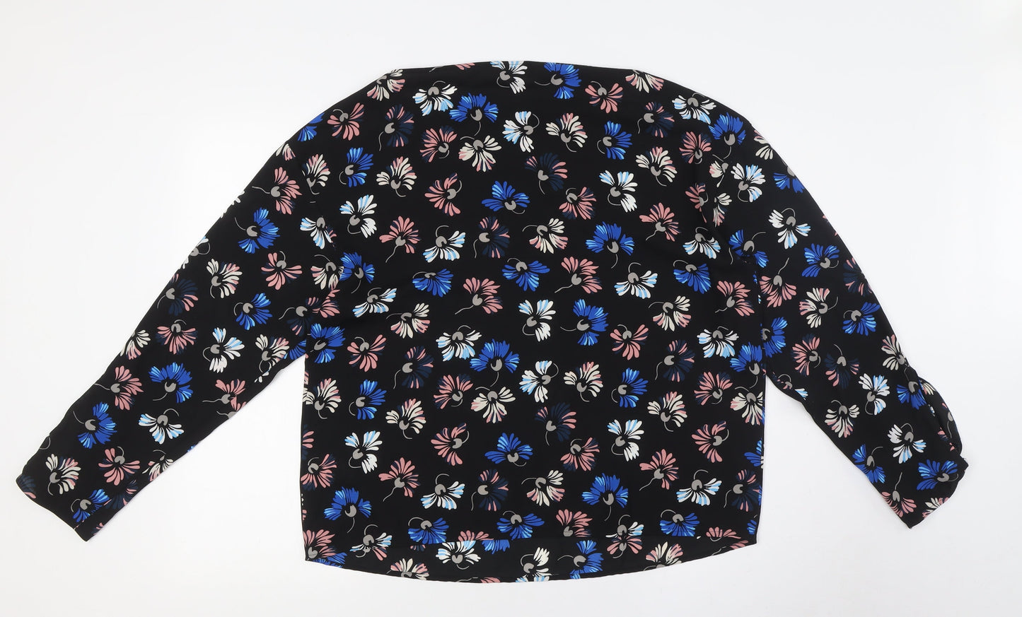 Warehouse Womens Multicoloured Floral Polyester Basic Button-Up Size 14 Boat Neck
