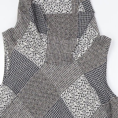 Paul Costelloe Womens Black Polyester Basic Button-Up Size L Cowl Neck