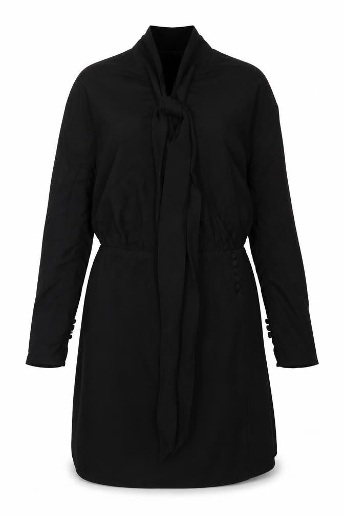 Zara Womens Black Viscose A-Line Size 2XL Collared Button
