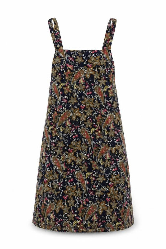 Glamorous Womens Multicoloured Paisley 100% Cotton Pinafore/Dungaree Dress Size XS Square Neck Zip