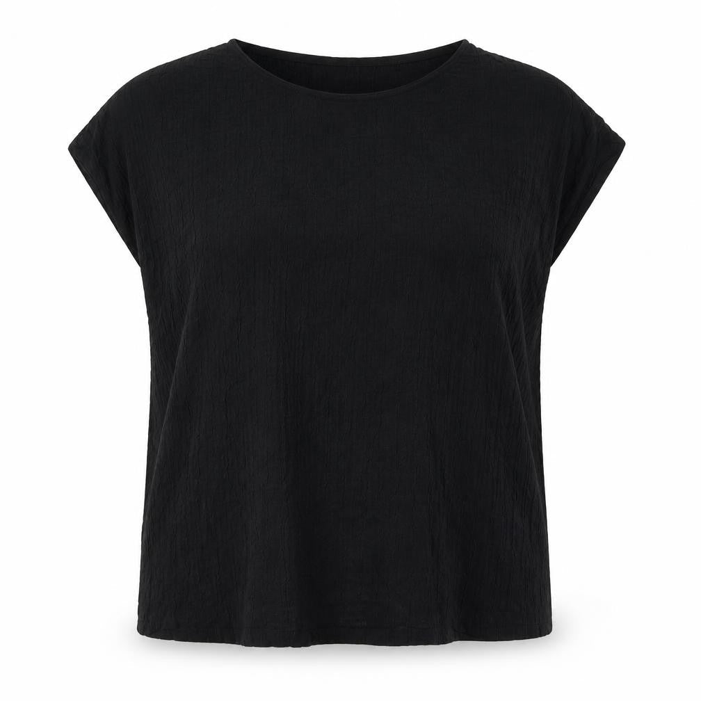Marks & Spencer Womens Black Polyester Basic Button-Up Size 20 Boat Neck