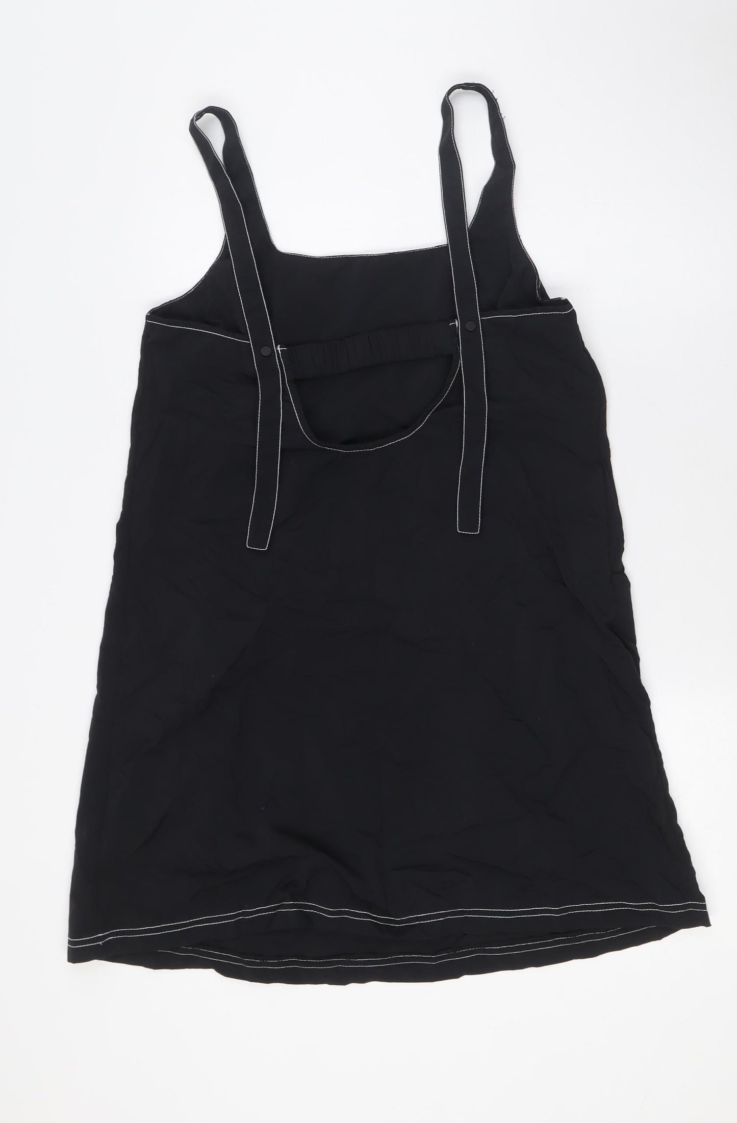 Topshop Womens Black Nylon A-Line Size 10 Square Neck