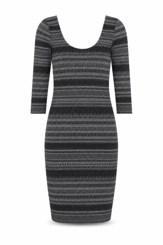 Miss Selfridge Womens Black Cotton Bodycon Size 4 Scoop Neck