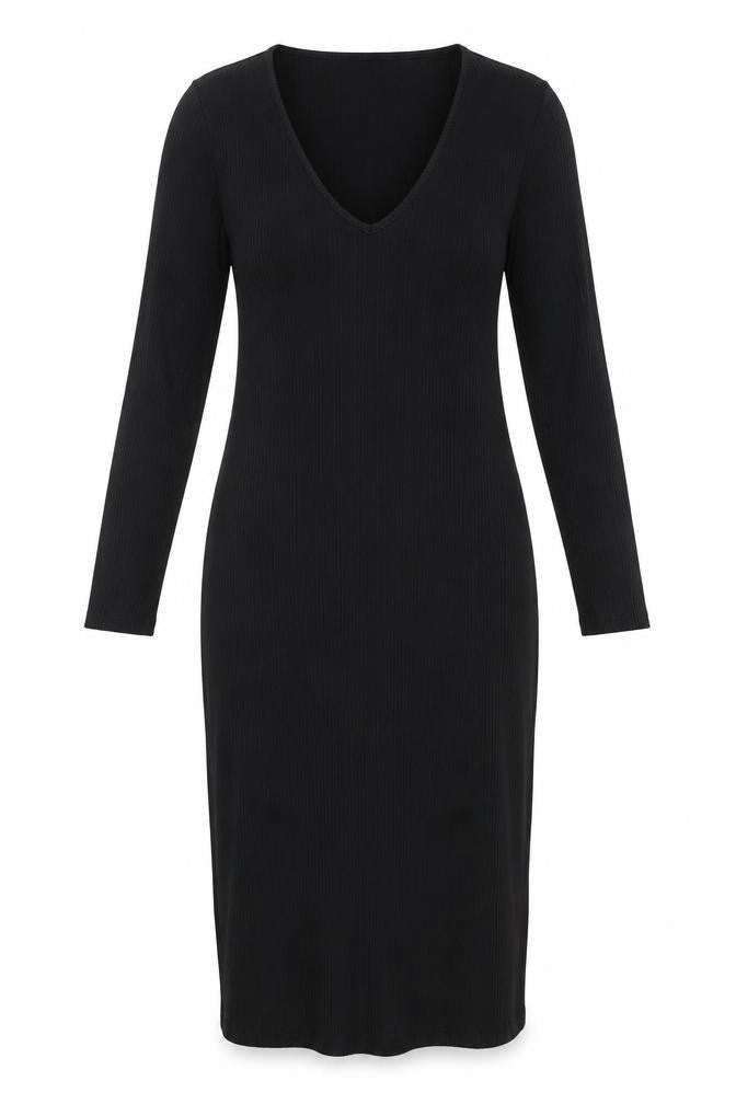 River Island Womens Black Polyester A-Line Size 10 V-Neck