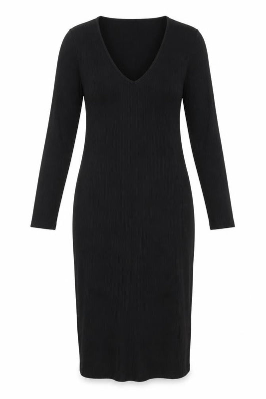 River Island Womens Black Polyester A-Line Size 10 V-Neck