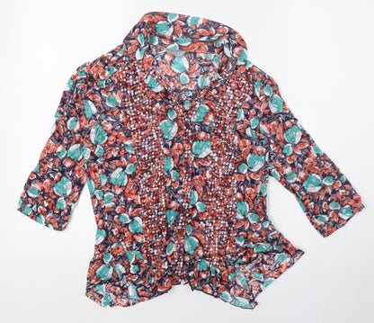 Per Una Womens Multicoloured Polyester Basic Button-Up Size 12 Collared