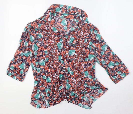 Per Una Womens Multicoloured Polyester Basic Button-Up Size 12 Collared