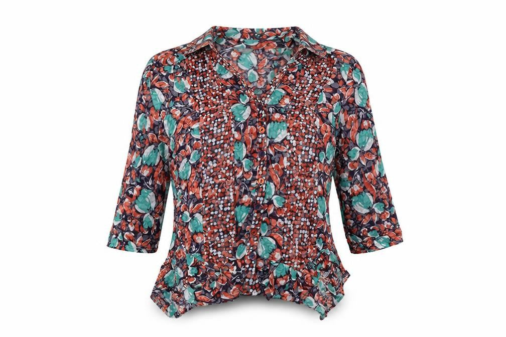 Per Una Womens Multicoloured Polyester Basic Button-Up Size 12 Collared