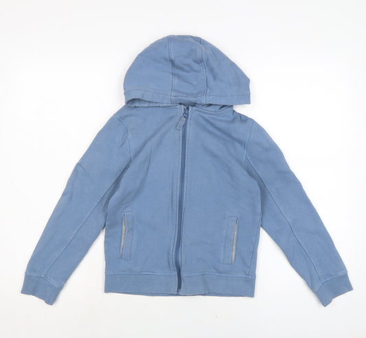 John Lewis Boys Blue Cotton Full Zip Hoodie Size 9 Years