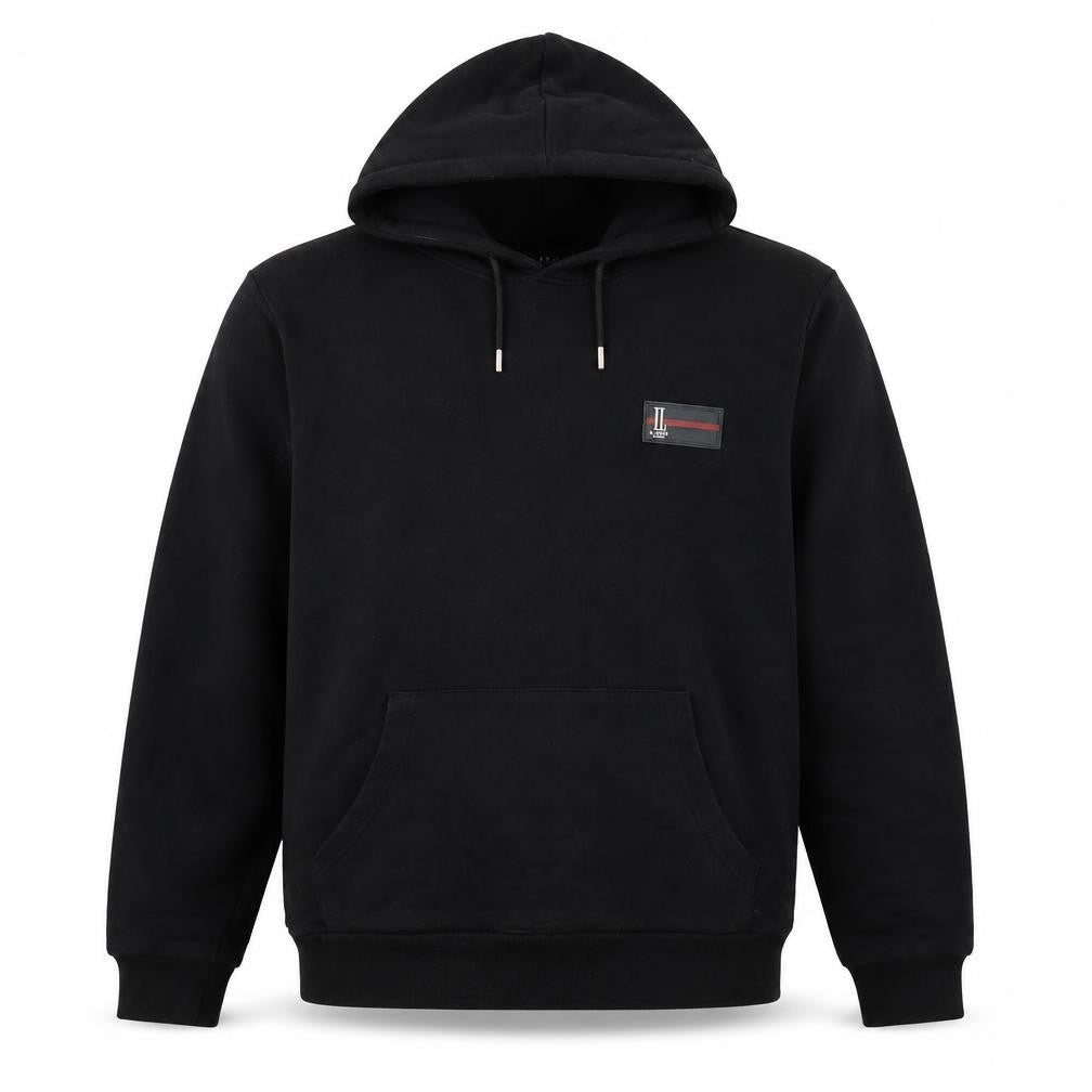 Il sarto Mens Black Cotton Pullover Hoodie Size M