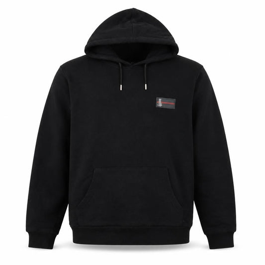 Il sarto Mens Black Cotton Pullover Hoodie Size M