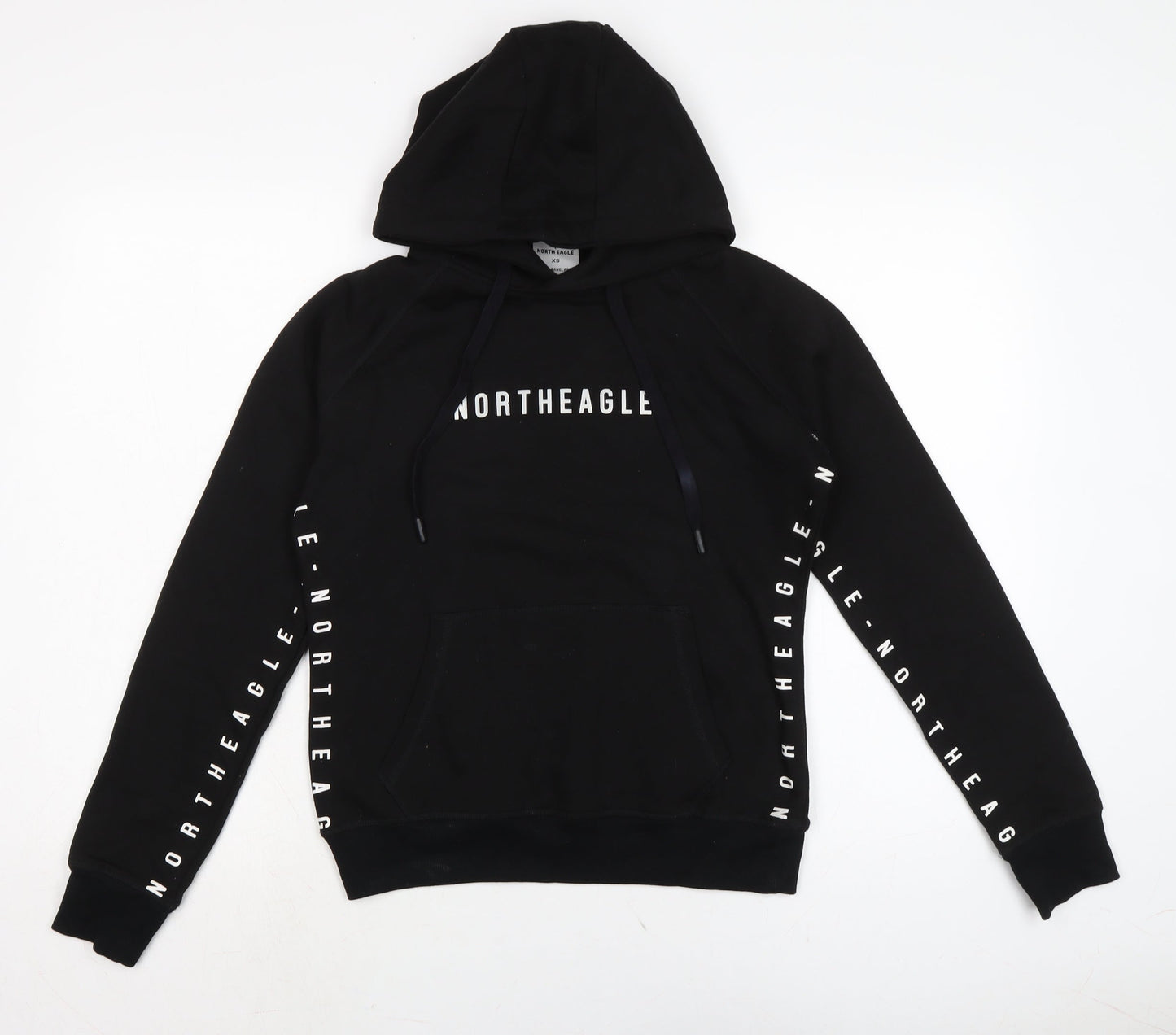 north eagle Womens Black Cotton Pullover Hoodie Size XS