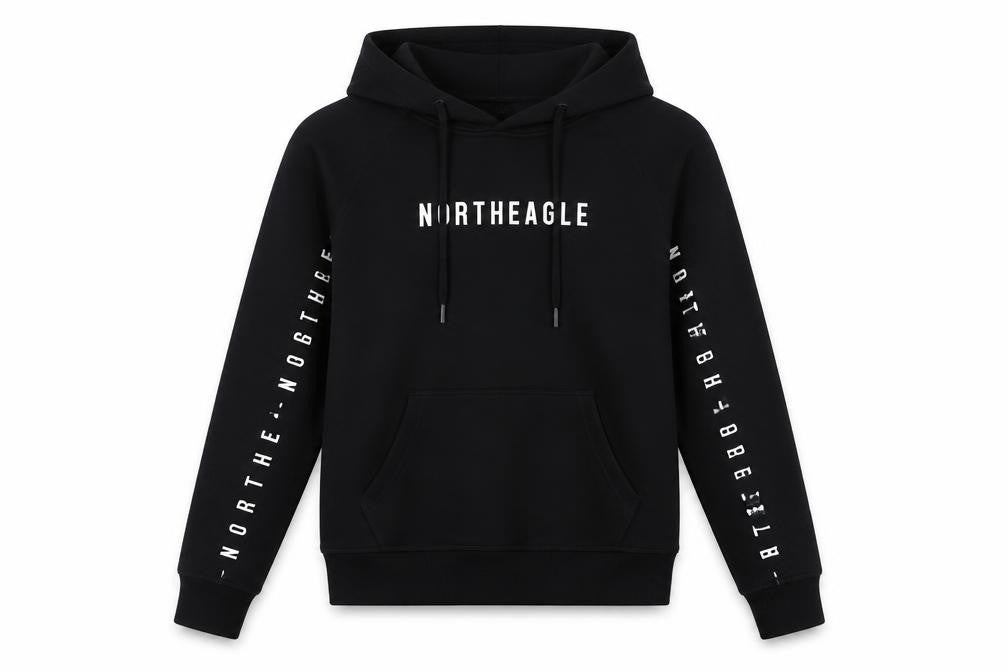 north eagle Womens Black Cotton Pullover Hoodie Size XS
