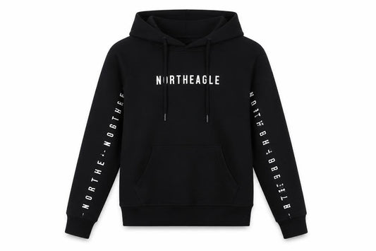 north eagle Womens Black Cotton Pullover Hoodie Size XS
