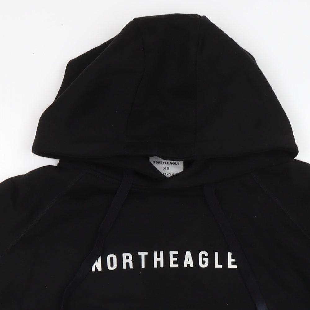north eagle Womens Black Cotton Pullover Hoodie Size XS