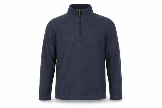 John Lewis Mens Blue Mock Neck Cotton Pullover Jumper Size M Long Sleeve