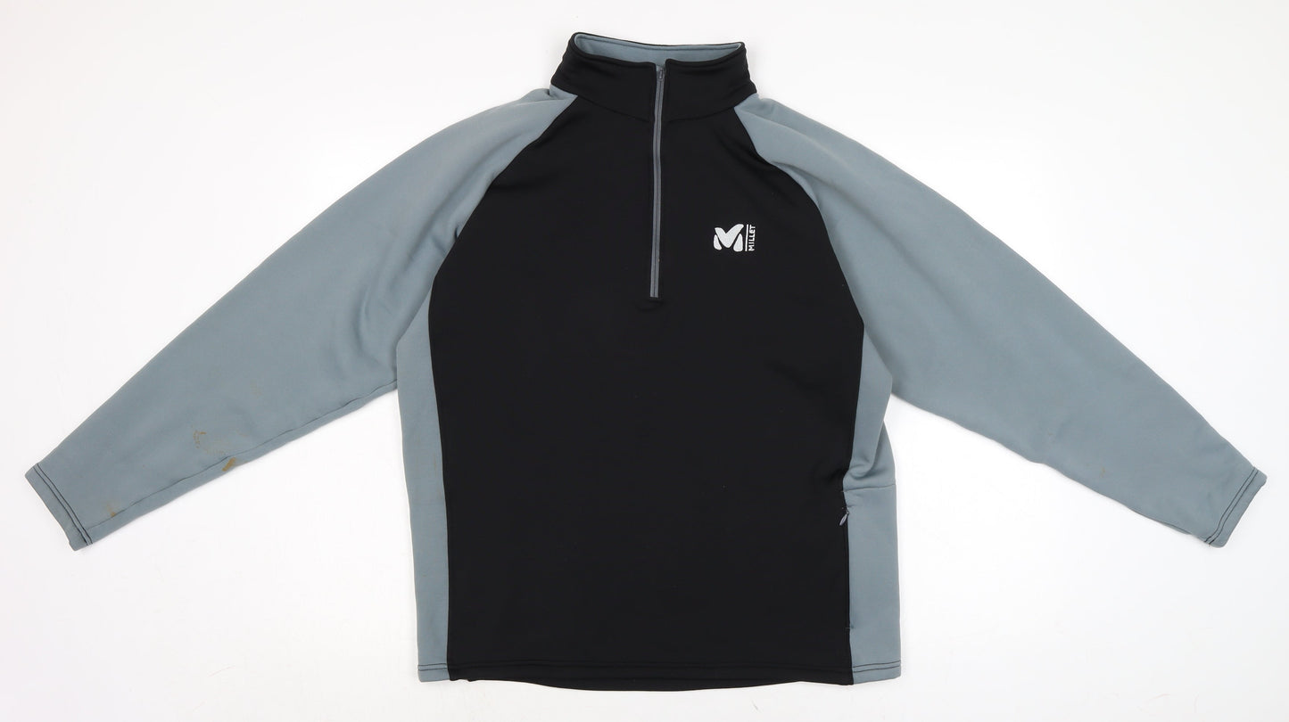 Millet Mens Black Polyester Pullover Casual Size L Mock Neck