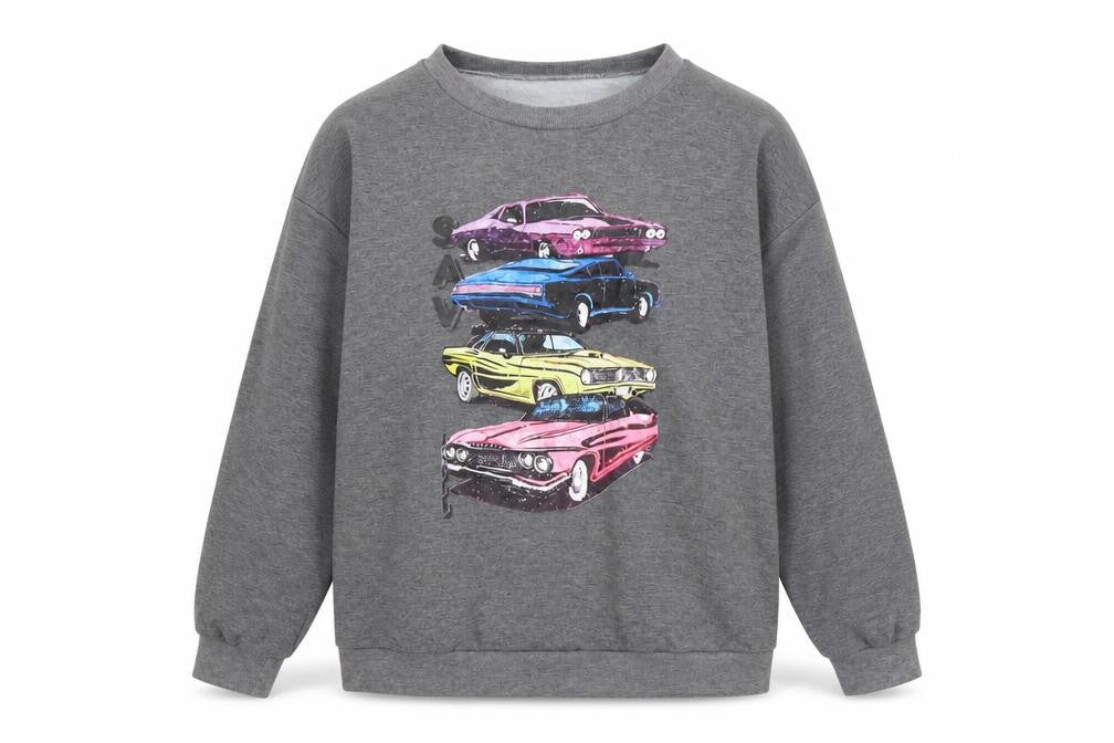 ROMWE Womens Grey Cotton Pullover Sweatshirt Size M