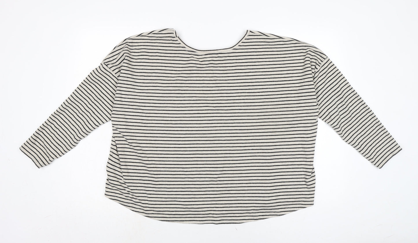 New Look Womens Grey Cotton Jersey T-Shirt Size L Crew Neck