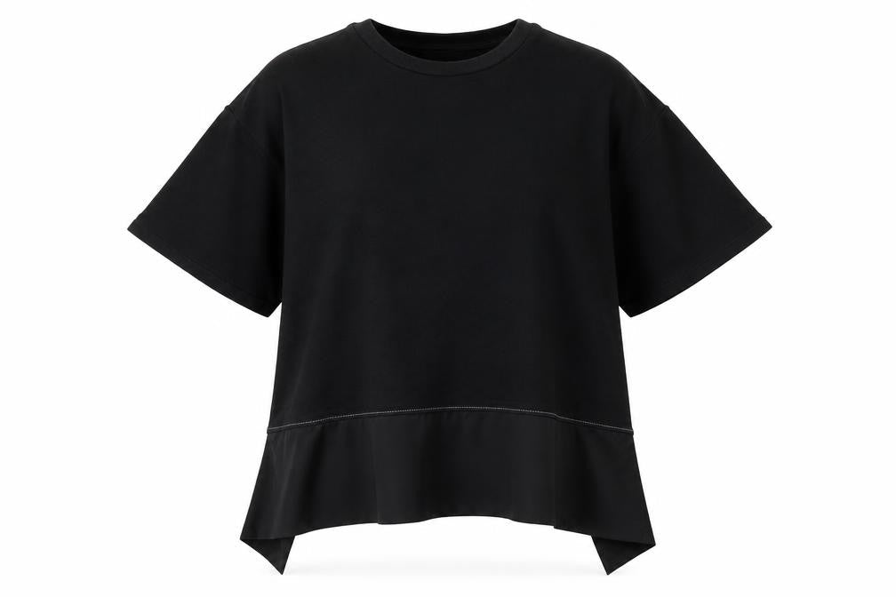 Zara Womens Black Cotton Basic T-Shirt Size L Crew Neck