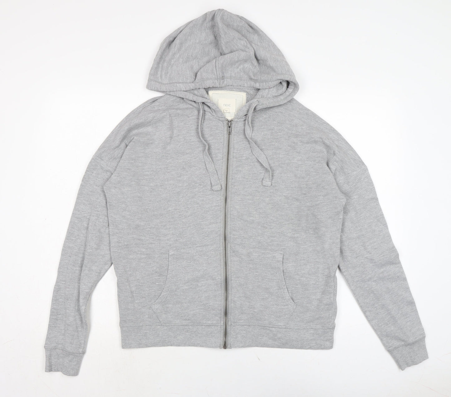 NEXT Womens Grey Houndstooth Cotton Full Zip Hoodie Size 12