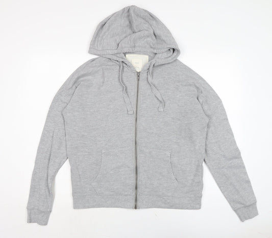 NEXT Womens Grey Houndstooth Cotton Full Zip Hoodie Size 12