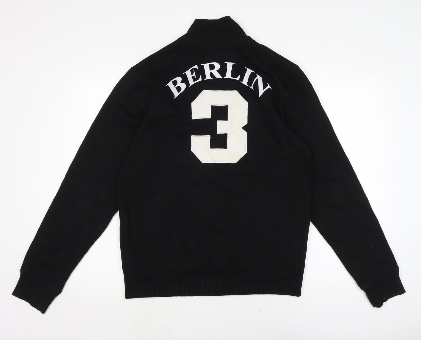 Robin Ruth Mens Black Cotton Pullover Sweatshirt Size M