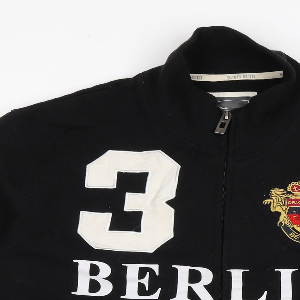 Robin Ruth Mens Black Cotton Pullover Sweatshirt Size M