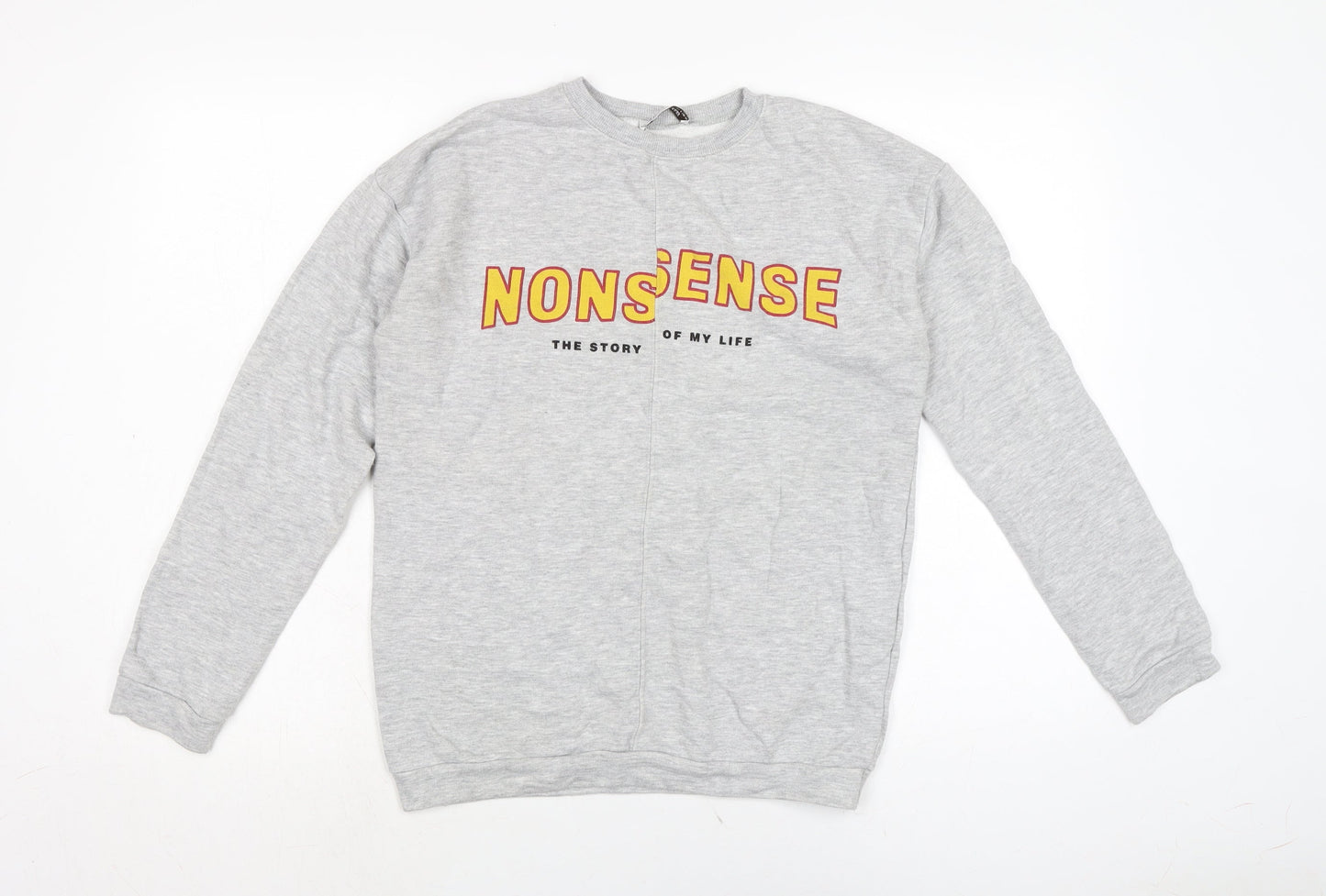 Zara Womens Grey Cotton Pullover Sweatshirt Size S