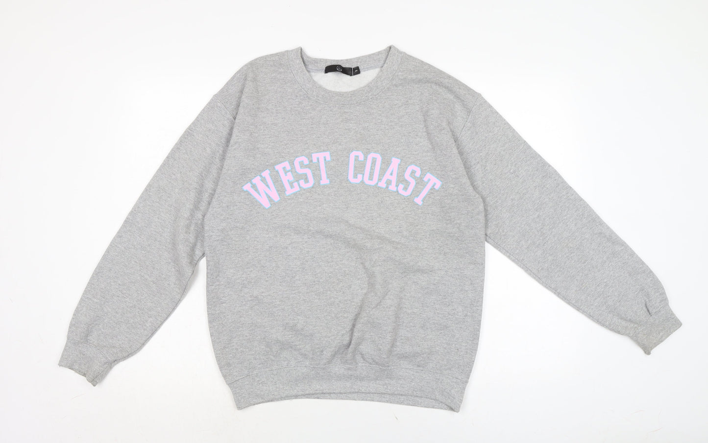 West Coast Womens Grey Cotton Pullover Sweatshirt Size S