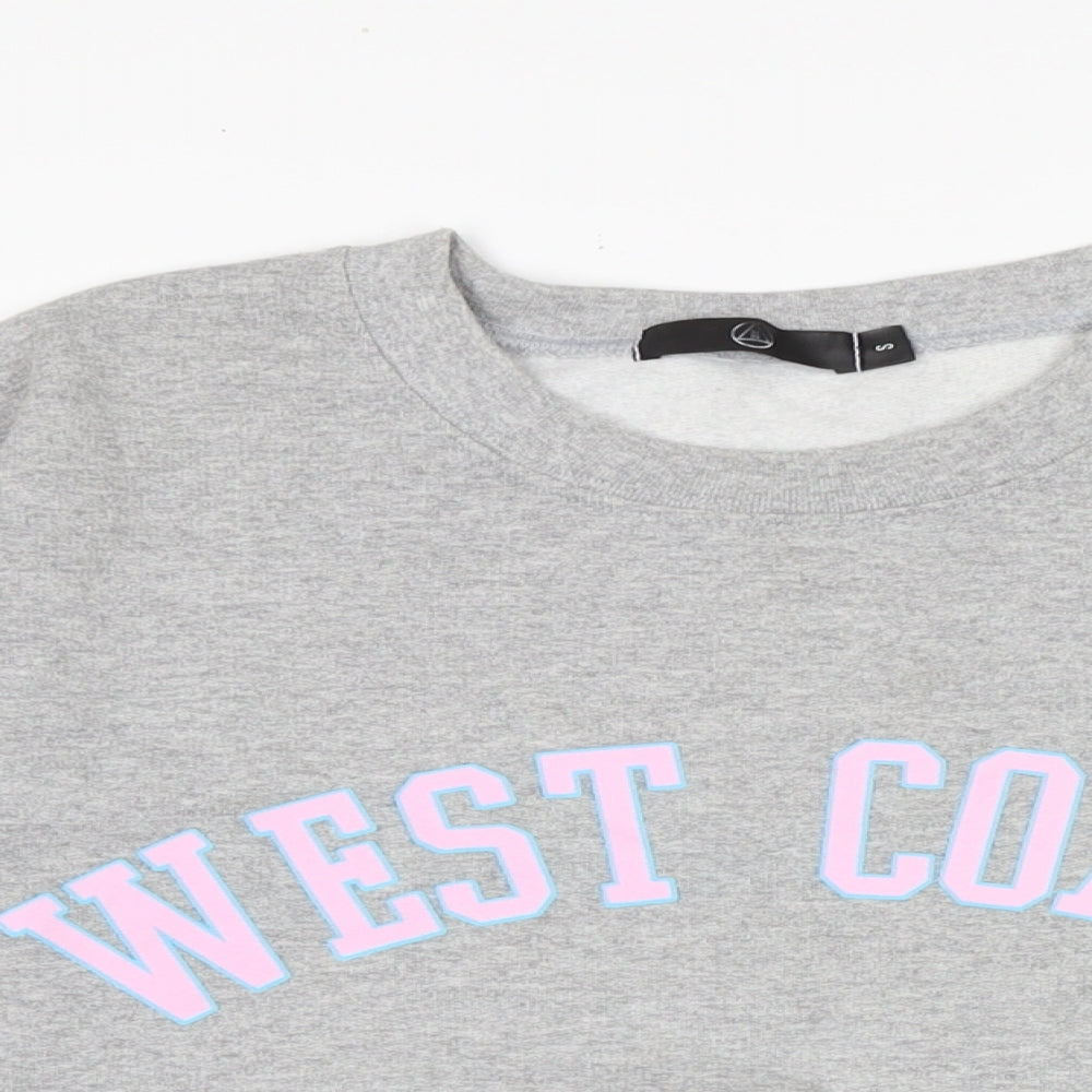 West Coast Womens Grey Cotton Pullover Sweatshirt Size S