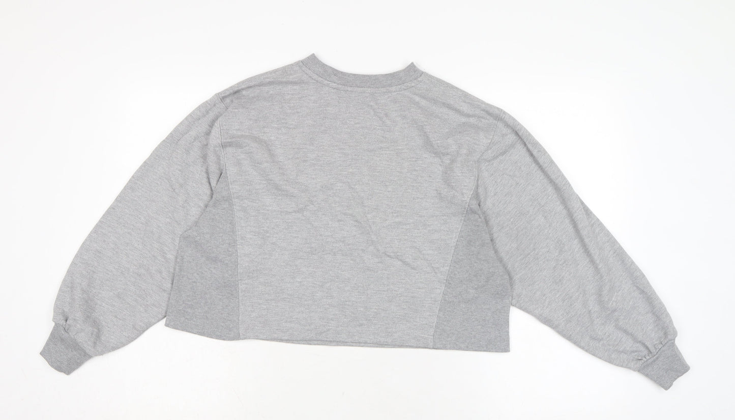 Zara Womens Grey Cotton Pullover Sweatshirt Size S