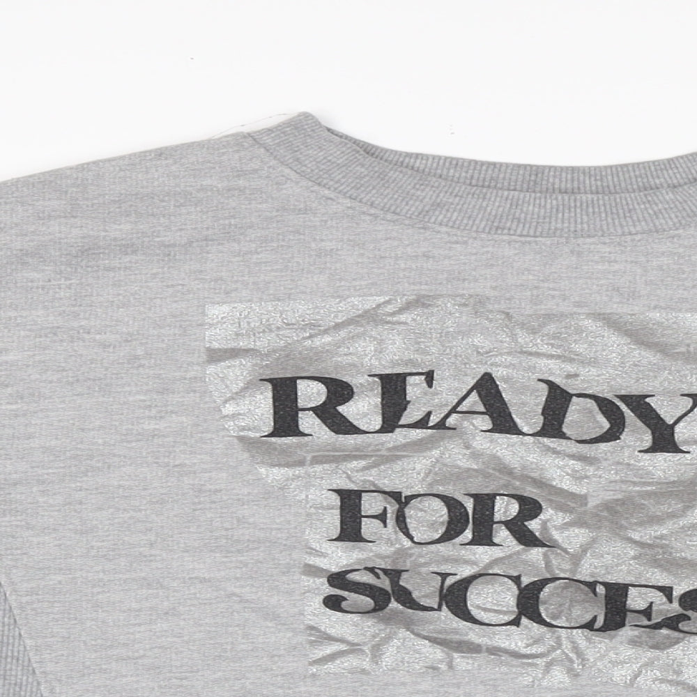 Zara Womens Grey Cotton Pullover Sweatshirt Size S