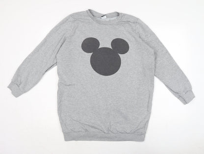 Preloved Disney Womens Grey Cotton Pullover Sweatshirt Size L - Front