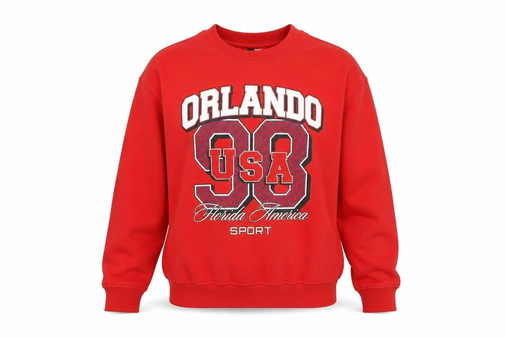 Divided Womens Red Cotton Pullover Sweatshirt Size M
