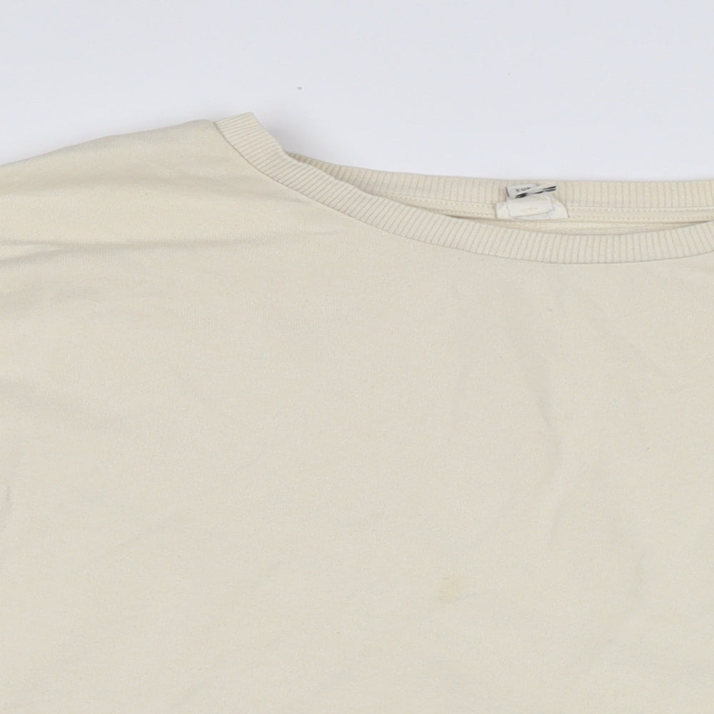 River Island Womens Ivory Cotton Pullover Sweatshirt Size 8