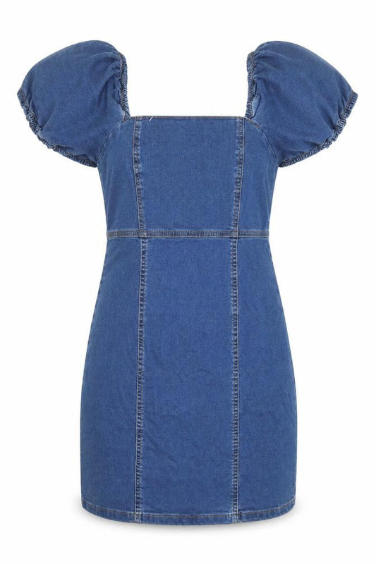 New Look Womens Blue Polyester Shift Size 14 Square Neck
