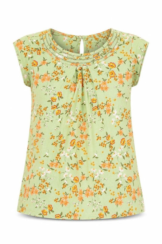 Daniel Rainn Womens Multicoloured Floral Viscose Tunic T-Shirt Size S Scoop Neck