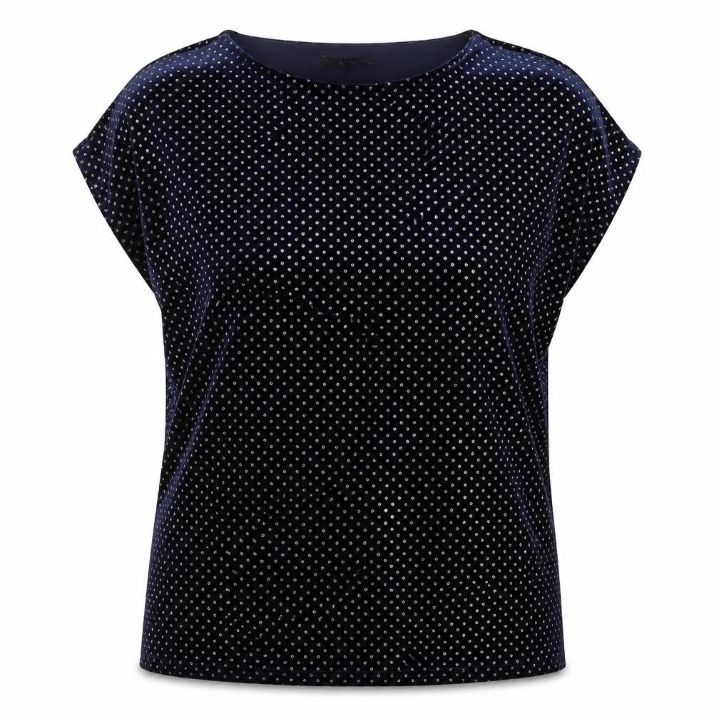 NEXT Womens Blue Polka Dot Polyester Tunic Blouse Size 18 Boat Neck