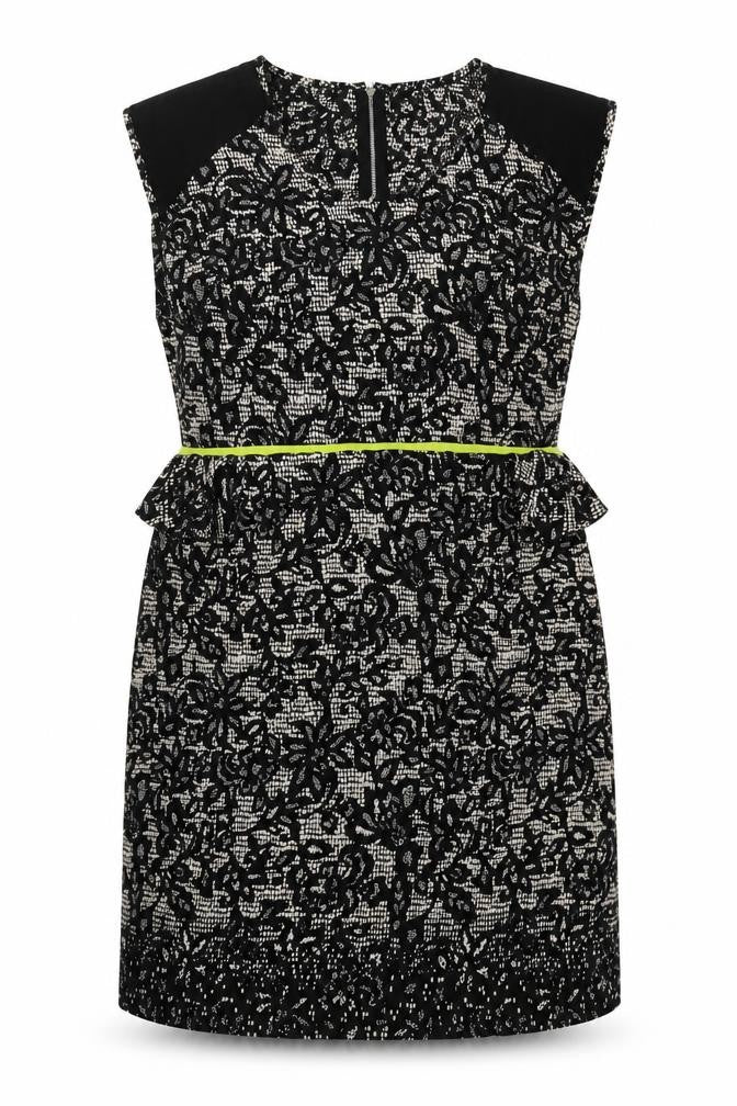 Diya Womens Multicoloured Geometric Polyester Shift Size 18 Scoop Neck Zip