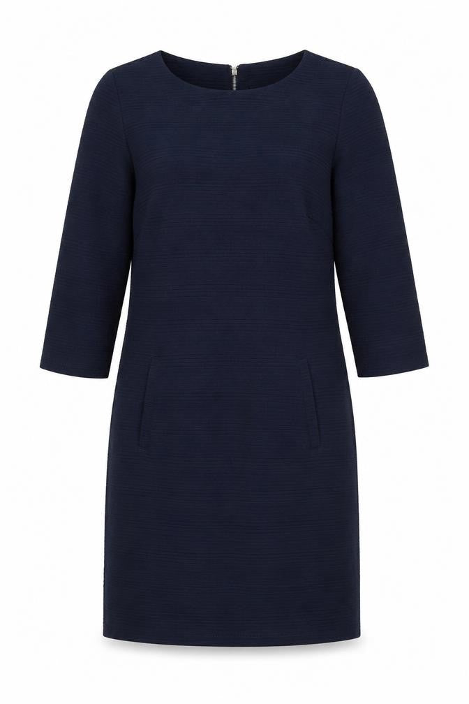 FreeQuent Womens Blue Polyester Shift Size 8 Boat Neck