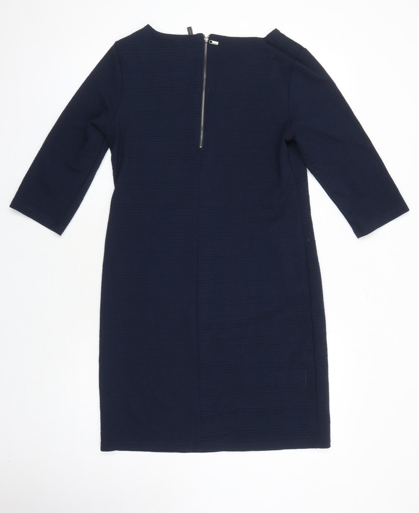 FreeQuent Womens Blue Polyester Shift Size 8 Boat Neck