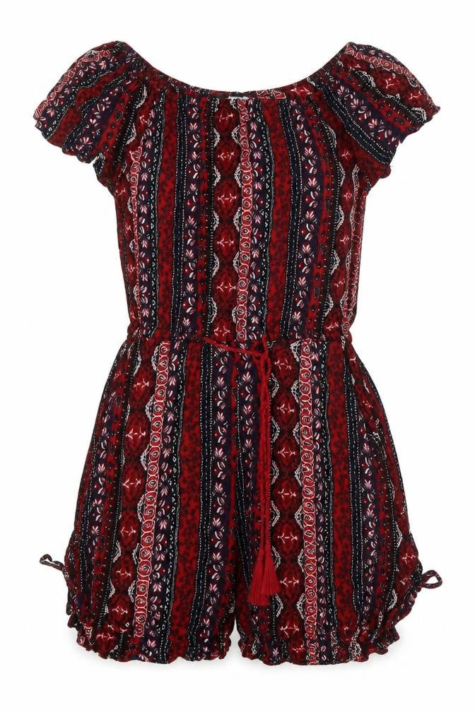 H&M Womens Multicoloured Geometric Viscose Playsuit One-Piece Size 4