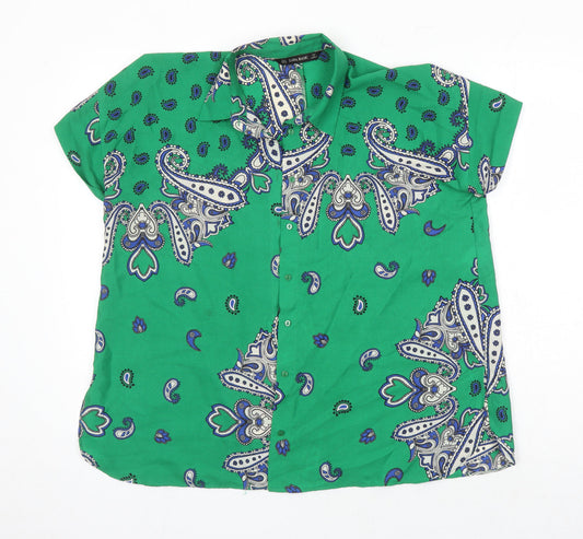 Zara Womens Multicoloured Floral Polyester Tunic Blouse Size S Collared
