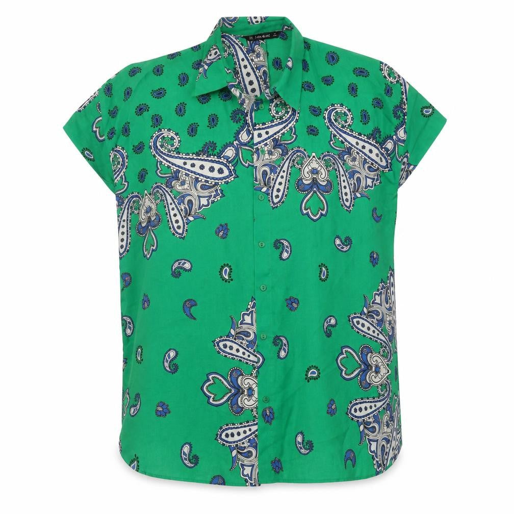 Zara Womens Multicoloured Floral Polyester Tunic Blouse Size S Collared
