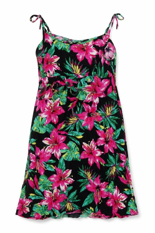 BHS Womens Multicoloured Floral Viscose Shift Size 16 Boat Neck